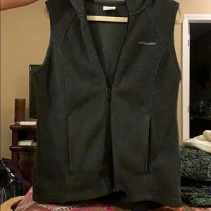 Dark Grey Hooded Columbia Vest